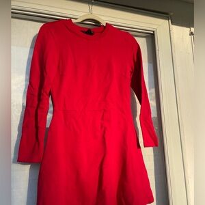 Red sweatshirt dress